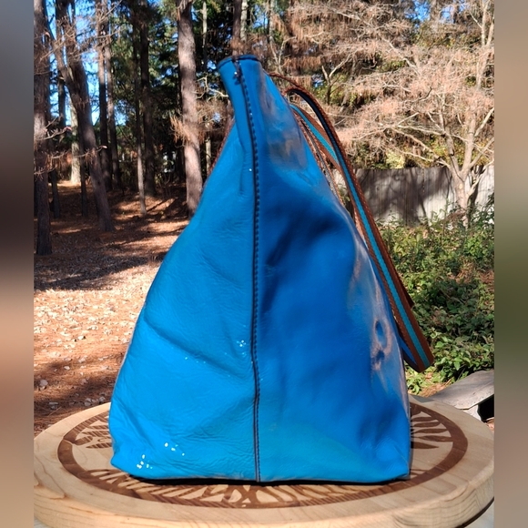 JPK Paris 75 Blue Patent Leather Large Work Travel Tote - Picture 7 of 16